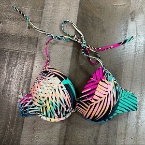 Shade and Shore Palm Print Padded Bikini Top 32A